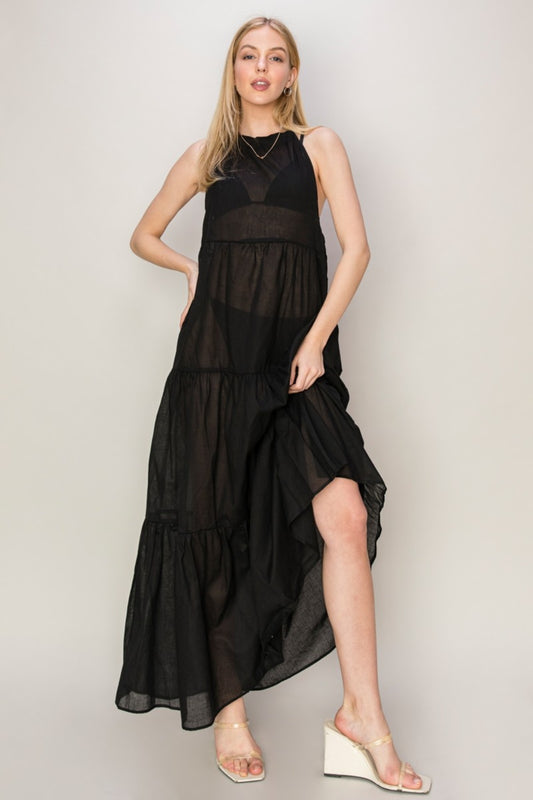 HYFVE Halter Neck Cover Up Maxi Dress - Black